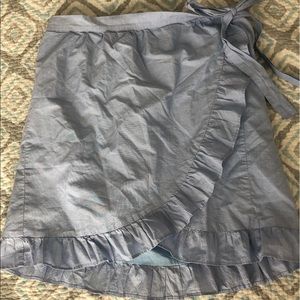 Chambray wrap skirt